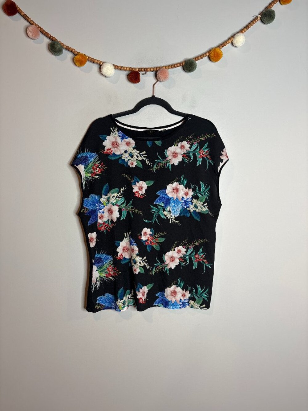 Ted Baker floral mixed media top